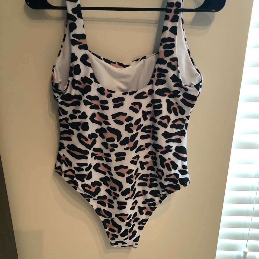 Leopard print one piece bathing suit